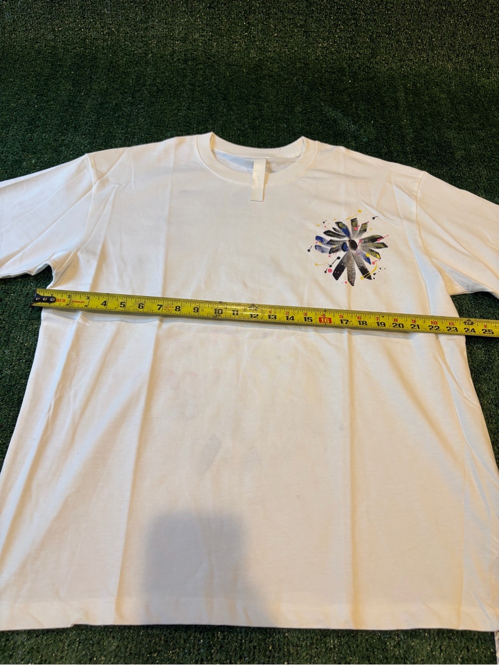 Chrome Hearts White Short-Sleeve Tee with Multicolor Floral Burst - Picture 10 of 11